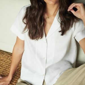 Quince European Linen Short Sleeve Shirt Size Small